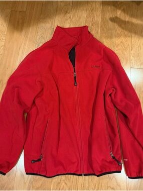 L.L.Bean Red Full-Zip Fleece Jacket